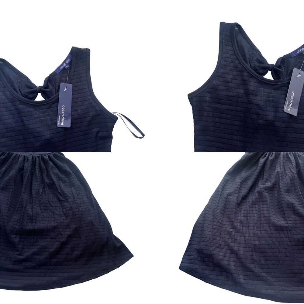 Ocean Drive Junior’s Size Medium Navy Sleeveless Sheer Bow Back Tank Dress A1046 - Picture 5 of 15